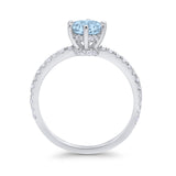 Art Deco Solitaire Accent Dazzling Wedding Ring Round Cubic Zirconia 925 Sterling Silver