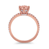 Art Deco Solitaire Accent Dazzling Wedding Ring Round Cubic Zirconia 925 Sterling Silver