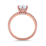Art Deco Solitaire Accent Dazzling Wedding Ring Round Cubic Zirconia 925 Sterling Silver