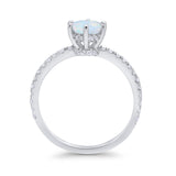 Art Deco Solitaire Accent Dazzling Wedding Ring Round Cubic Zirconia 925 Sterling Silver