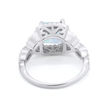 Cushion Cut Twisted Infinity Shank Wedding Ring Round Cubic Zirconia 925 Sterling Silver