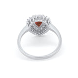 Teardrop Pear Wedding Engagement Bridal Ring Round Cubic Zirconia 925 Sterling Silver