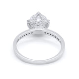 Art Deco Floral Wedding Bridal Ring Round Cubic Zirconia 925 Sterling Silver