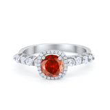 Art Deco Wedding Bridal Ring Round Cubic Zirconia Accent 925 Sterling Silver