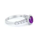 Art Deco Wedding Bridal Ring Round Cubic Zirconia Accent 925 Sterling Silver