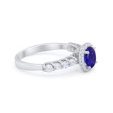 Art Deco Wedding Bridal Ring Round Cubic Zirconia Accent 925 Sterling Silver