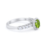 Art Deco Wedding Bridal Ring Round Cubic Zirconia Accent 925 Sterling Silver
