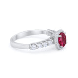 Art Deco Wedding Bridal Ring Round Cubic Zirconia Accent 925 Sterling Silver