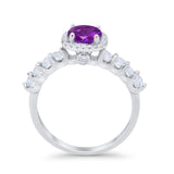 Art Deco Wedding Bridal Ring Round Cubic Zirconia Accent 925 Sterling Silver