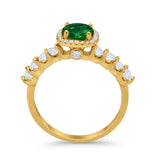Art Deco Wedding Bridal Ring Round Cubic Zirconia Accent 925 Sterling Silver