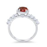 Art Deco Wedding Bridal Ring Round Cubic Zirconia Accent 925 Sterling Silver