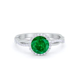 Halo Twisted Infinity Shank Wedding Bridal Ring Round Cubic Zirconia 925 Sterling Silver