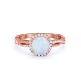 Halo Twisted Infinity Shank Wedding Bridal Ring Round Cubic Zirconia 925 Sterling Silver