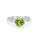 Halo Twisted Infinity Shank Wedding Bridal Ring Round Cubic Zirconia 925 Sterling Silver