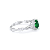 Halo Twisted Infinity Shank Wedding Bridal Ring Round Cubic Zirconia 925 Sterling Silver