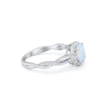 Halo Twisted Infinity Shank Wedding Bridal Ring Round Cubic Zirconia 925 Sterling Silver