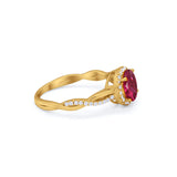 Halo Twisted Infinity Shank Wedding Bridal Ring Round Cubic Zirconia 925 Sterling Silver