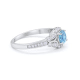 Vintage Style Art Deco Wedding Bridal Ring Round Cubic Zirconia 925 Sterling Silver
