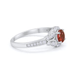 Vintage Style Art Deco Wedding Bridal Ring Round Cubic Zirconia 925 Sterling Silver
