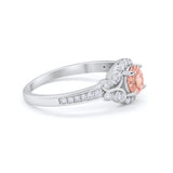 Vintage Style Art Deco Wedding Bridal Ring Round Cubic Zirconia 925 Sterling Silver