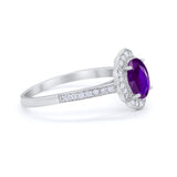 Art Deco Oval Wedding Engagement Ring Round Cubic Zirconia 925 Sterling Silver