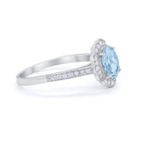 Art Deco Oval Wedding Engagement Ring Round Cubic Zirconia 925 Sterling Silver