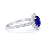 Art Deco Oval Wedding Engagement Ring Round Cubic Zirconia 925 Sterling Silver