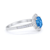 Art Deco Oval Wedding Engagement Ring Round Cubic Zirconia 925 Sterling Silver