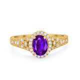 Vintage Style Oval Art Deco Engagement Ring Round Cubic Zirconia 925 Sterling Silver