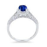 Vintage Style Oval Art Deco Engagement Ring Round Cubic Zirconia 925 Sterling Silver