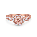 Infinity Twisted Shank Wedding Engagement Ring Round Cubic Zirconia 925 Sterling Silver
