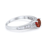 Vintage Style Art Deco Round Wedding Ring Cubic Zirconia 925 Sterling Silver