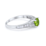 Vintage Style Art Deco Round Wedding Ring Cubic Zirconia 925 Sterling Silver