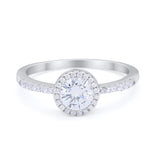 Vintage Style Wedding Engagement Bridal Ring Round Cubic Zirconia 925 Sterling Silver