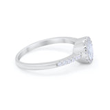 Vintage Style Wedding Engagement Bridal Ring Round Cubic Zirconia 925 Sterling Silver