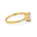 Vintage Style Wedding Engagement Bridal Ring Round Cubic Zirconia 925 Sterling Silver