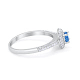 Vintage Style Halo Wedding Engagement Bridal Ring Round Cubic Zirconia 925 Sterling Silver