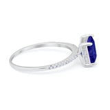 Cushion Cut Art Deco Wedding Engagement Bridal Ring Round Cubic Zirconia 925 Sterling Silver