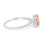 Cushion Cut Art Deco Wedding Engagement Bridal Ring Round Cubic Zirconia 925 Sterling Silver