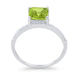 Cushion Cut Art Deco Wedding Engagement Bridal Ring Round Cubic Zirconia 925 Sterling Silver