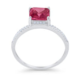 Cushion Cut Art Deco Wedding Engagement Bridal Ring Round Cubic Zirconia 925 Sterling Silver