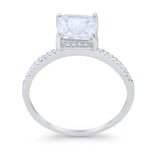 Cushion Cut Art Deco Wedding Engagement Bridal Ring Round Cubic Zirconia 925 Sterling Silver
