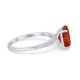 Oval Art Deco Wedding Engagement Bridal Ring Round Cubic Zirconia 925 Sterling Silver