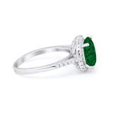 Halo Art Deco Wedding Engagement Bridal Ring Round Simulated Cubic Zirconia 925 Sterling Silver