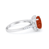 Halo Art Deco Wedding Engagement Bridal Ring Round Simulated Cubic Zirconia 925 Sterling Silver