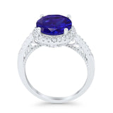 Halo Art Deco Wedding Engagement Bridal Ring Round Simulated Cubic Zirconia 925 Sterling Silver