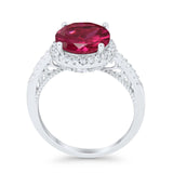 Halo Art Deco Wedding Engagement Bridal Ring Round Simulated Cubic Zirconia 925 Sterling Silver