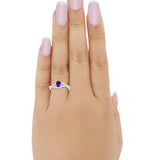 Twist Infinity Shank Ring Round Simulated Cubic Zirconia 925 Sterling Silver