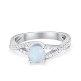 Twist Infinity Shank Ring Round Simulated Cubic Zirconia 925 Sterling Silver