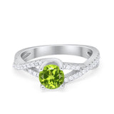 Twist Infinity Shank Ring Round Simulated Cubic Zirconia 925 Sterling Silver